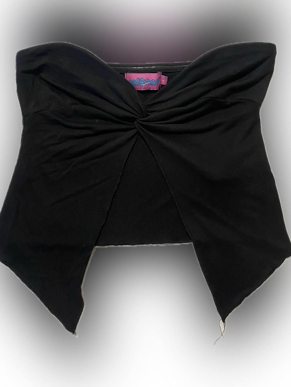 Edikted Black Asymmetrical Twist-Front Women's Skirt